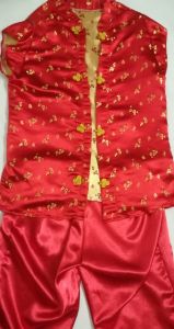 Kids Costumes to Hire - Chinese Red & Yellow Open waistcoat & Red Pants - BOY - Child